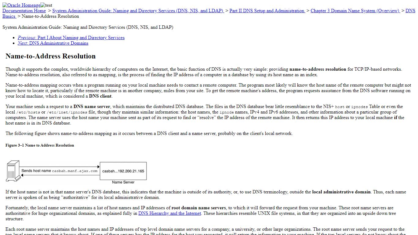 Name-to-Address Resolution (System Administration Guide ... - Oracle